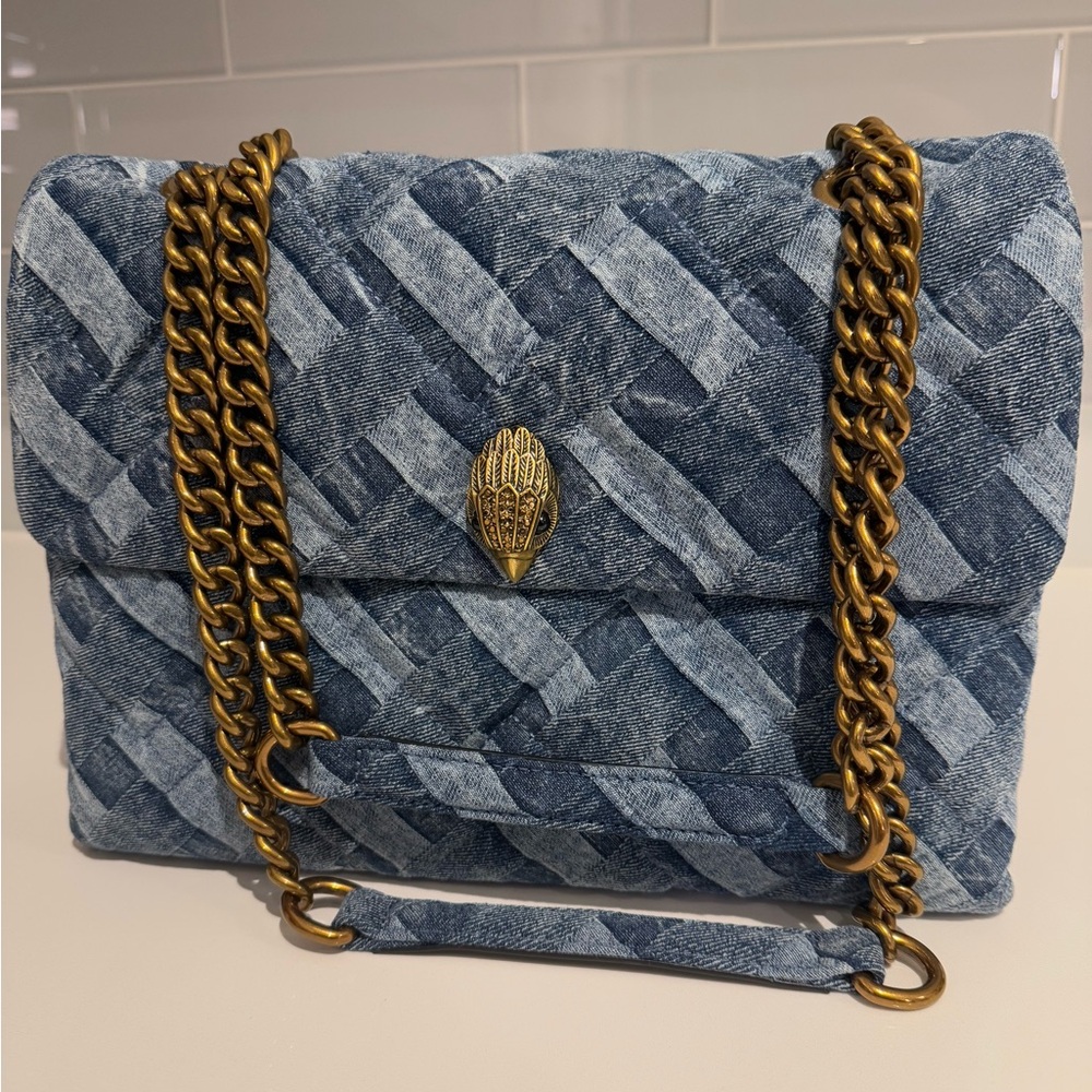 NEW! Kurt Geiger Denim Kensington Crossbody Shoulder Bag